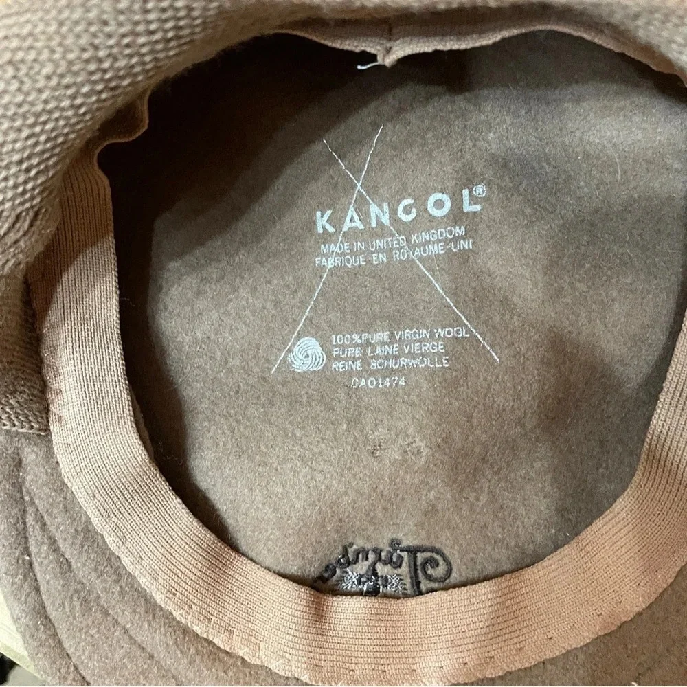 Vintage Royal Troon Golf Club Flat Cap Beret Camel Tan with Perfect Logo Kangol - Picture 3 of 9